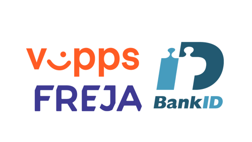 verifisering med BankID, Freja ID og Vipps